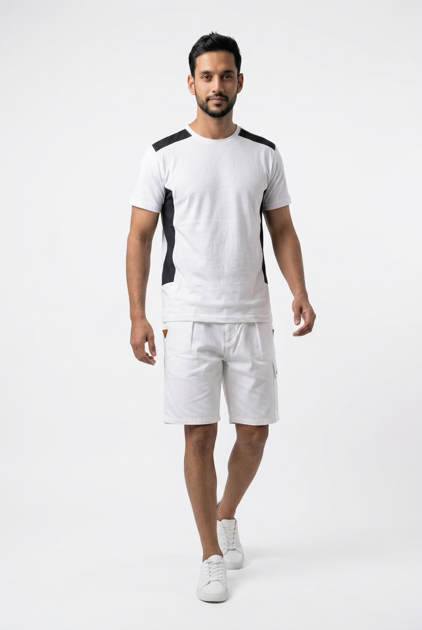 Shorts weiss mit Beintasche