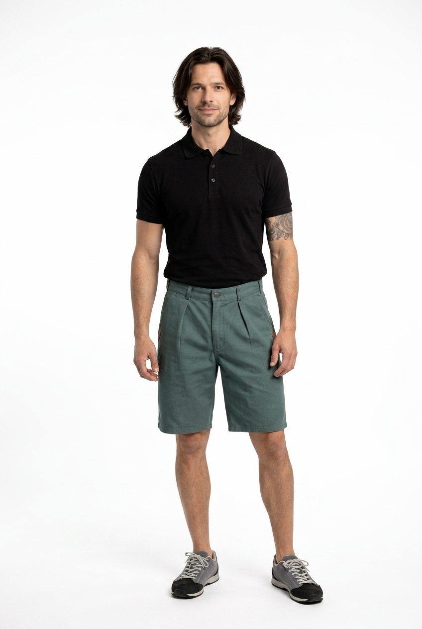 Shorts dunkelgrün Mischgewebe