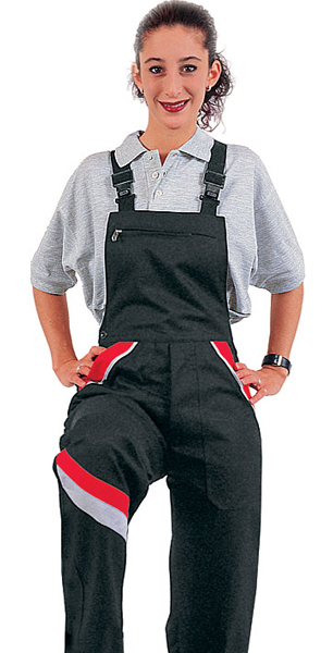 Pantalons à bretelles Trend noir/rouge/gris