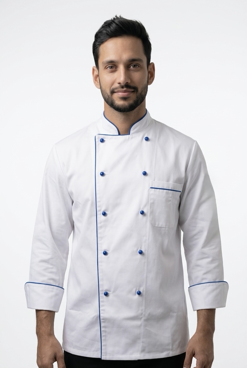 Kochjacken mit Farbrand